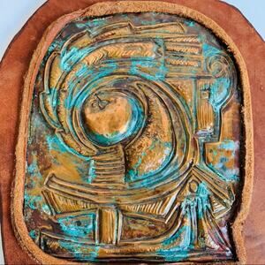 Vintage Embossed Copper Leather Art